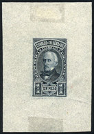 ARGENTINA: GJ.115, 1P San Martín, DIE PROOF In Dark Blue, Very Thin Translucent Paper, VF Quality - Andere & Zonder Classificatie