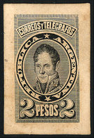 ARGENTINA: 2P. Rondeau (unissued), DIE PROOF In Black, Printed On Card, VF Quality - Otros & Sin Clasificación