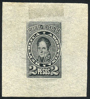 ARGENTINA: 2P. Rondeau (unissued), DIE PROOF In Black, Printed On Very Thin Translucent Paper, VF Quality - Otros & Sin Clasificación