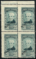 ARGENTINA: GJ.118AMU, 20P Brown, Block Of 4 With MUESTRA Ovpt, With SHIFTED PERFORATION Variety, VF Quality - Other & Unclassified