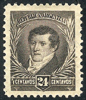 ARGENTINA: GJ.146, 24c. Belgrano, Small Sun Wmk, Perf 11½, Unused, Lightly Hinged, Fine Quality - Autres & Non Classés