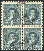 ARGENTINA: GJ.171, 50c. Belgrano, Small Sun Wmk, Perf 12x11½, Used Block Of 4, VF - Altri & Non Classificati