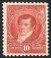 ARGENTINA: GJ.195, 10c. Belgrano, Large Sun Wmk, Perf 12¼, Unused, Without Gum, VF - Autres & Non Classés