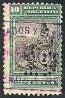 ARGENTINA: GJ.237O, 10P. Seated Liberty, With Number Perforations, VF Quality - Otros & Sin Clasificación