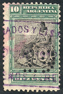 ARGENTINA: GJ.237O, 10P. Seated Liberty, With Number Perforations, VF Quality - Altri & Non Classificati