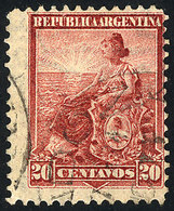 ARGENTINA: GJ.251, Seated Liberty 20c., Perf 12¼, Used, VF Quality - Andere & Zonder Classificatie