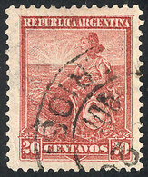 ARGENTINA: GJ.251, 20c. Seated Liberty, Perf 12¼, Used, VF Quality - Autres & Non Classés