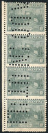 ARGENTINA: GJ.404, 10c. Centenary Of Independence, Strip Of 4 Stamps With "INUTILIZADO" Perforation, VF Quality" - Other & Unclassified