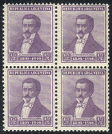 ARGENTINA: GJ.406, ½c. Centenary Of Independence, Horiz Honeycomb Wmk, Perf 13¼x12½, Block Of 4 Of VF Quality - Sonstige & Ohne Zuordnung