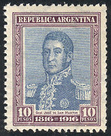 ARGENTINA: GJ.421, 10P. Centenary Of Independence, VF Quality - Other & Unclassified