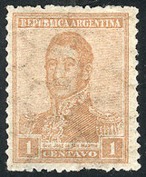 ARGENTINA: GJ.438, 1c. San Martín, Horizontal Honeycomb Wmk, Perf 13¼x12½, VF Quality - Altri & Non Classificati