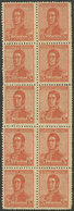 ARGENTINA: GJ.478, 5c. San Martín, Block Of 10 Stamps, 5 Of Them With Serra Bond Wmk (almost Complete), VF Quality (one  - Otros & Sin Clasificación