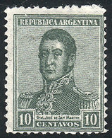 ARGENTINA: GJ.505, 10c. San Martín, Multiple Suns Wmk, Perf 13¼, MNH, VF Quality - Sonstige & Ohne Zuordnung