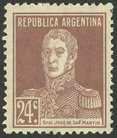 ARGENTINA: GJ.583, 24c. San Martín With Period, Perf 13¼, VF - Other & Unclassified