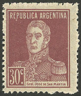 ARGENTINA: GJ.584, 30c. San Martín With Period, Perf 13¼, VF - Otros & Sin Clasificación