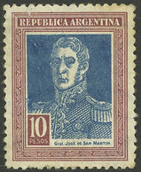 ARGENTINA: GJ.588, 10P. San Martín, Round Sun Wmk, VF Quality - Autres & Non Classés