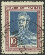 ARGENTINA: GJ.588, 10P. San Martín, Round Sun Wmk, Used, VF Quality - Other & Unclassified