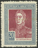 ARGENTINA: GJ.589, 20$ San Martín, Round Sun Wmk, VF - Autres & Non Classés