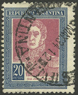 ARGENTINA: GJ.589, 20P. San Martín, Round Sun Wmk, Used, VF Quality - Otros & Sin Clasificación