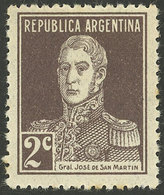 ARGENTINA: GJ.596b, 2c. San Martín W/o Period, Variety Invisible Watermark, VF - Otros & Sin Clasificación