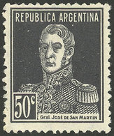 ARGENTINA: GJ.620, 50c. San Martín, On Ribbed Paper, VF Quality - Autres & Non Classés