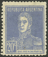 ARGENTINA: GJ.631, 20c. San Martín, AP Watermark, Very Nice - Autres & Non Classés