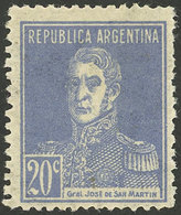 ARGENTINA: GJ.631, 20c. San Martín, AP Watermark, Very Nice - Otros & Sin Clasificación