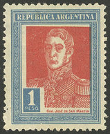 ARGENTINA: GJ.632, 1P. San Martín, AP Watermark, VF - Autres & Non Classés