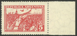 ARGENTINA: GJ.681d, 5c. Revolution Of 6 September 1930, With Variety "3 Airplanes Instead Of 4", Sheet Margin, Unused, W - Otros & Sin Clasificación