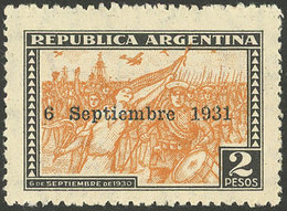 ARGENTINA: GJ.707, 2P. 1st Anniversary Of The 1930 Revolution, With Lightly Crystalized Gum, VF - Autres & Non Classés