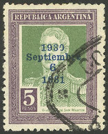 ARGENTINA: GJ.707ME, 5P. First Anniversary Of 1930 Revolution, Used With Parcel Post Cancel, VF - Otros & Sin Clasificación