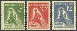 ARGENTINA: GJ.723/5, Congress Of Cold Techniques, Cmpl. Set Of 3 Values, MNH, VF - Otros & Sin Clasificación