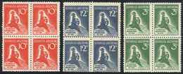 ARGENTINA: GJ.723/5, Congress Of Cold Techniques, Cmpl. Set Of 3 Values In Blocks Of 4, VF Quality - Altri & Non Classificati