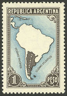 ARGENTINA: GJ.761, 1P. Map Without Borders, Imported Unsurfaced Paper, MNH - Autres & Non Classés