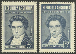 ARGENTINA: GJ.851, 5c. Centenary Of Avellaneda, 2 Examples In Different Shades, VF Quality - Autres & Non Classés