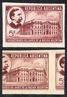 ARGENTINA: GJ.853, Banco De La Nación Argentina, Proofs In Red-chestnut (issued), On Chalky Paper, Unwatermarked, Ungumm - Autres & Non Classés