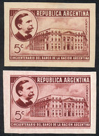 ARGENTINA: GJ.853, Banco De La Nación Argentina, Proofs In Red-chestnut (issued) (2 Shades), On Unsurfaced And Chalky Pa - Autres & Non Classés
