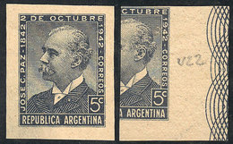 ARGENTINA: GJ.869, 5c. José C. Paz, Proof In Gray-blue (issued) On Unsurfaced Paper, Unwatermarked, On Back There Is Ano - Autres & Non Classés