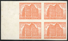 ARGENTINA: GJ.885, 35c. Palacio Central De Correos Y Telégrafos, Proof In Orange On Chalky Paper, Unwatermarked, Ungumme - Autres & Non Classés