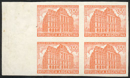 ARGENTINA: GJ.885, 35c. Palacio Central De Correos Y Telégrafos, Proof In Orange On Chalky Paper, Unwatermarked, Ungumme - Otros & Sin Clasificación