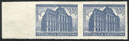 ARGENTINA: GJ.894P, 35c. Palacio Central De Correos Y Telecomunicaciones, Unwatermarked, Imperforate Pair With Sheet Mar - Autres & Non Classés