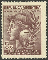 ARGENTINA: GJ.904, 5c. 1st National Postal Savings Conference, Straight Rays Wmk, VF Quality - Otros & Sin Clasificación