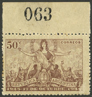 ARGENTINA: GJ.938, 50c. 1st Anniversary Of Movement Of 17 October 1945, Gummed On Both Sides, Printed On Gum, With Numbe - Otros & Sin Clasificación