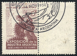 ARGENTINA: GJ.941, 5c. Industry Day, With Label At Right, Used, VF Quality - Autres & Non Classés