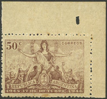 ARGENTINA: GJ.943, 5c. First Antarctic Mail, Imperforate Pair With Sheet Margin, VF - Otros & Sin Clasificación