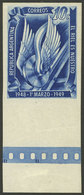 ARGENTINA: GJ.972, 10c. National Railways 1st Anniversary, Proof In Bright Blue (adopted Color), On Unwatermarked Paper, - Otros & Sin Clasificación