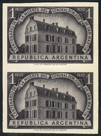 ARGENTINA: GJ.981, 1P. Centenary Of San Martín, Proof In Black, Unwatermarked And Ungummed, In Pair, VF Quality - Autres & Non Classés