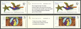 ARGENTINA: GJ.2694/5EN, Christmas, 2 Sets With 2 Gutters, VF - Other & Unclassified