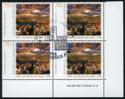 ARGENTINA: GJ.2867, San Martín De Los Andes, Block Of 4 With First Day Postmark, VF Quality - Altri & Non Classificati