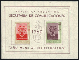 ARGENTINA: GJ.HB 16A, World Refugee Year, Souvenir Sheet Printed On Imported Unsurfaced Paper, With Variety: $1+0.50 OFF - Blocchi & Foglietti